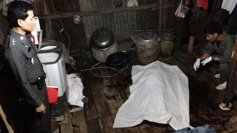 ลอบยิง 2 สามี-ภรรยารับเหมาถึงครัวบ้าน ดับ1 เจ็บ 1