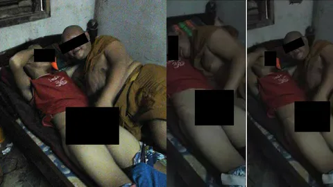 ฉาวอีก! 'ไอ้โล้น' ในคราบผ้าเหลือง จับ 'นกเขา' ยิ้มสู้กล้อง