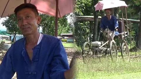 ภารโรงหัวใส! เนรมิต รถตัดหญ้านั่งขับ ราคาสุดประหยัด