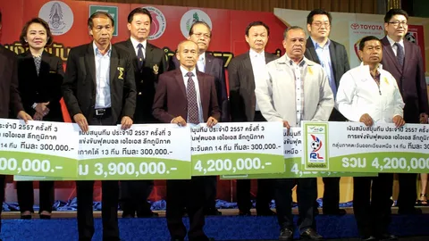 3 ลีกบอลไทย รับ 537 ล. เงินสนับสนุนสุดท้ายฤดูกาล 2014