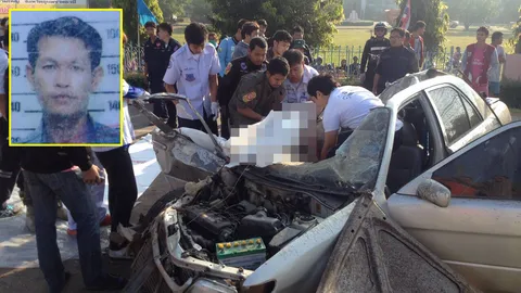 เก๋งซิ่งพุ่งข้ามเกาะอัดซีวิค ดับ 1 เจ็บ 2