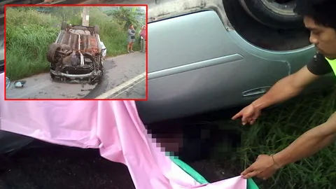 ตร.มาเลย์ขับเก๋งโปรตอน ปีนเกาะกลางถนน ดับ1เจ็บ2 