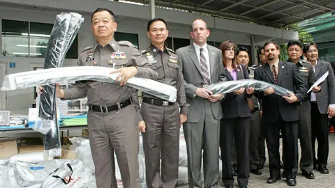ปอศ.ทลายรง. ของแต่งรถเก๊ เสียหาย100ล.