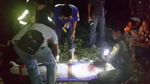 พบศพหนุ่มถูกจับล็อกกุญแจมือ ยิงแสกหน้าคาสวนปาล์มกระบี่