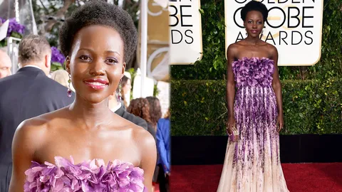 ดำเด่นของแท้! 'ลูปิตา เอ็นยองโก' ม่วงสะพรึงในงาน ลูกโลกทองคำ   