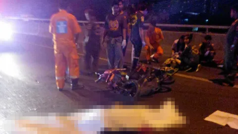 โจ๋ซิ่งจยย.ย้อนศร รถขยี้คาทางด่วน