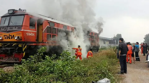 ไหม้วอดหัวรถจักร อีสเทิร์นโอเรียนท์ ขณะแวะกาญจนบุรี