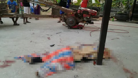 สยอง! หนุ่ม 20 ปี เติมลมยางรถไถระเบิด กระทะล้อตัดหัวดับคาที่