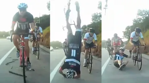 ขี่เสือหมอบ เหยียบท่อเหล็ก ผลสุดท้าย... (ชมคลิป)