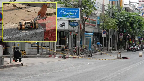 รวบแล้ว มือวางบึมปลอม ซุกเสาไฟพัฒนาการ 65