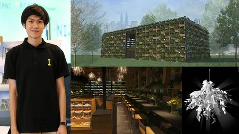 คาเฟ่ต้นไม้ ประหยัดพลังงาน ผลงานชนะเลิศนักออกแบบหน้าใหม่