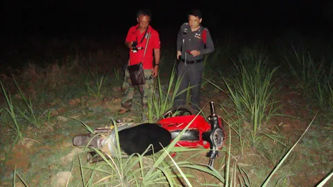 หนุ่มอุดร ซิ่ง จยย.แหกโค้งคอหักดับสยอง