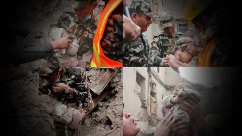 สุดอัศจรรย์ ทารกเนปาล 4 เดือน ติดใต้ซากอาคาร 1 วัน รอดชีวิต