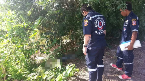 หนุ่มเครียดหนัก ผูกคอตาย คาดงอ้อยข้างทาง