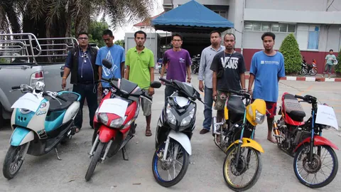 สืบบางบัวทองรวบ 4 โจ๋ตั้งแก๊งเสพยา ลักรถ จยย.จำนวนมาก