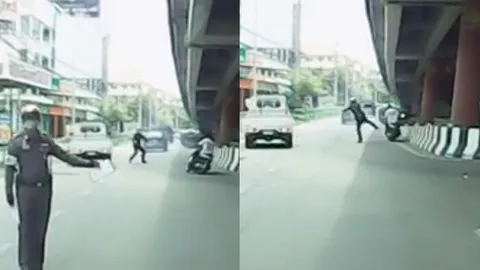 เขาจะแหกด่าน! ตำรวจเชียงใหม่ แจงคลิปเตะ จยย.ล้ม