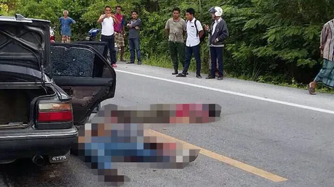 คนร้ายซุ่มยิงทหารนอกเครื่องแบบ ดับคาเก๋ง 4 นายที่ยะลา-ฉกปืนหนี (ชมคลิป)