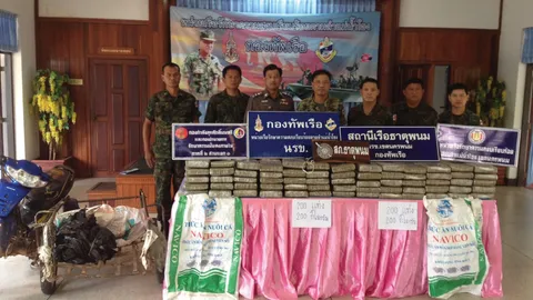 นรข.นครพนม ยึดกัญชาอัดแท่งข้ามน้ำโขง ค่า 5 ล้าน