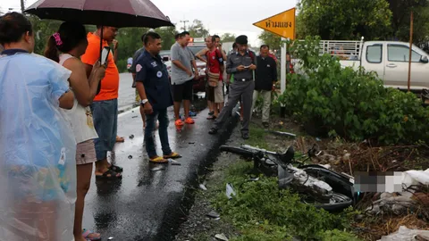 ดับสยอง! พ่วงพุ่งชน จยย.ทะลุหัวใจกระเด็นดับคาที่ 1 ราย