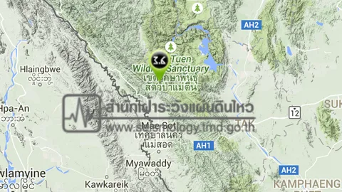 แผ่นดินไหวที่ตาก ขนาด 3.6 ยังไม่มีรายงานความเสียหาย