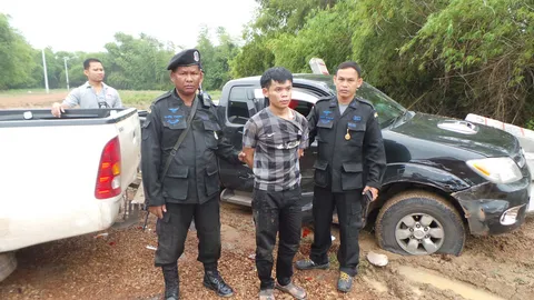 ยิงสกัด-รวบแก๊งค้าไม้พะยูงข้ามชาติ ของกลางกว่า 1 ล.