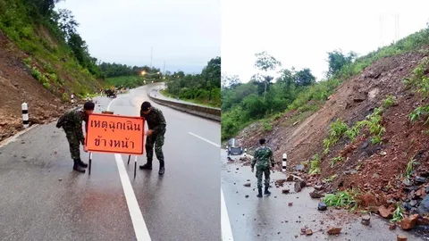แม่สอดฝนหนัก ดินสไลด์ทับทาง เขื่อนภูมิพลได้เฮ! น้ำทะลัก