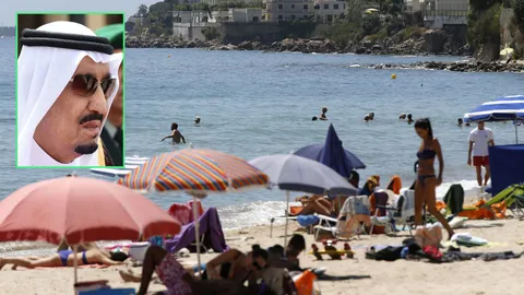 แก้ผ้าประท้วง ปิดชายหาด! กษัตริย์ซาอุฯ เสด็จแปรพระราชฐานที่ฝรั่งเศส 