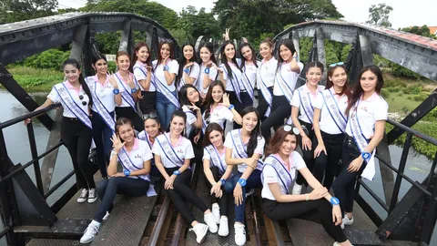 คณะสาวงามมิสไทยแลนด์เวิลด์ 2015 ลุยเที่ยวเมืองกาญจน์วันแรก
