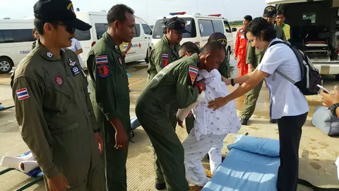 อีโอดี-ทหารบาดเจ็บเหตุบึมปัตตานี ขึ้นซี-130 รักษาต่อ รพ.พระมงกุฎฯ 