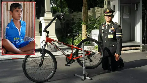 สมเด็จพระบรมฯ พระราชทานจักรยาน'น้องทาม' 