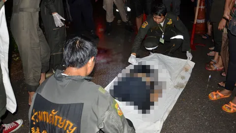 หนุ่มใหญ่ถือมีดออกจากบ้าน ถูกยิงดับกลางสายฝน