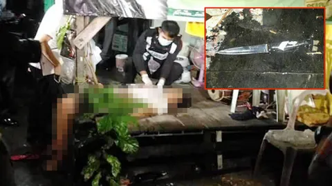 สาวทอมซดเหล้าย้อมใจ คว้ามีดแทงตัวดับต่อหน้าสาว 