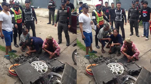 รวบทันควันคาอู่! 3 คนร้าย กำลังขโมยชิ้นส่วนรถ