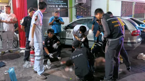 หนุ่มขับวินฯแค้นจัด ปาระเบิดเพลิงใส่รปภ.คู่อริ ไฟคลอกตายคาป้อมฯ