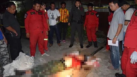 หนุ่มป่วยประสาทหลอน เหล็กแป๊บกะหน่ำตีน้อง ด.ต. ดับ