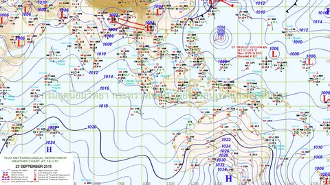 ไทยตอนบนฝนลดลง-ใต้ฝั่งอันดามันตกหนัก คลื่นสูง 1 เมตร