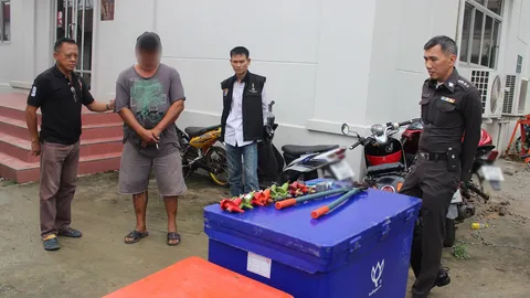 รวบหนุ่มใหญ่ตะเวนลักถังน้ำแข็ง-วาล์วแก๊สย่านปทุมธานี