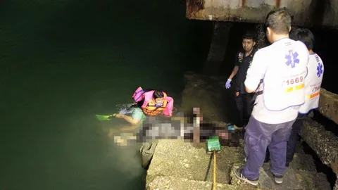 ถึงกับช็อก! เชฟหนุ่ม นั่งตกหมึกแหลมบาลีฮาย ศพต่างชาติติดเบ็ด