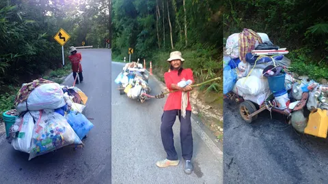 โซเชียลแห่สรรเสริญ! ‘หนุ่มเหนือ' เดินเก็บขยะจากลำปางสู่แม่สอด