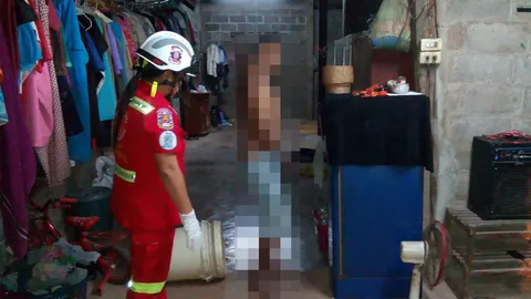 หนุ่มใหญ่ทะเลาะเมีย ใช้เชือกผูกคอดับ