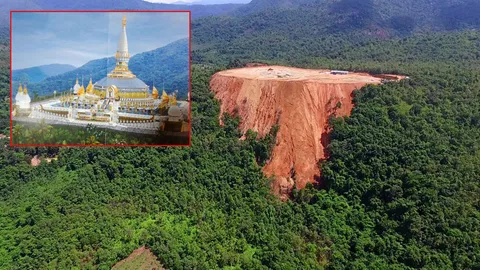 'ระนอง'ตัดยอดเขาเตียน สร้างเจดีย์ ‘ชาวบ้าน’ เดือดฝนชะซัดโคลน