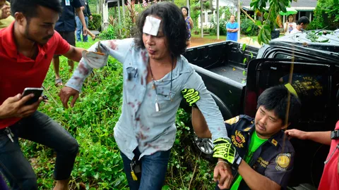หวิดดับ! 'โจ้ นากา' รถกระบะตกข้างทางบาดเจ็บ กู้ภัยตราดช่วยส่ง รพ.