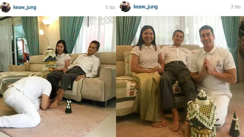 อนุโมทนาบุญ! 'แม่แก้ว' โพสต์ปลื้ม 'ณเดชน์' กราบขมาลาบวช
