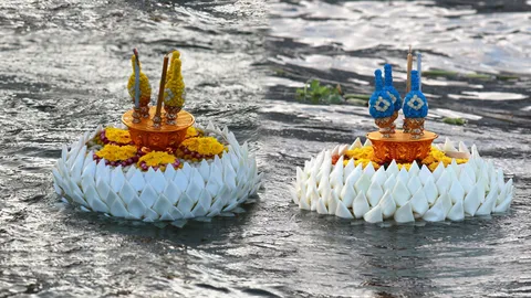 ผู้แทนพระองค์ ในหลวง-ราชินี เชิญพระประทีปลงลอยกลางแม่น้ำเจ้าพระยา