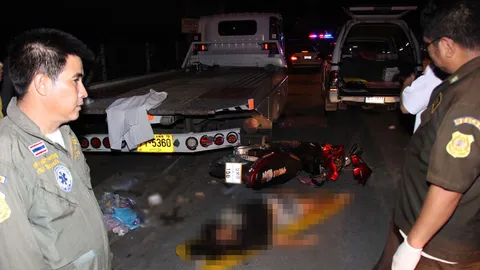 นร.หญิง14ปี ขี่จยย.ชนท้ายรถยก ตายคาที่ อดลอยกระทง