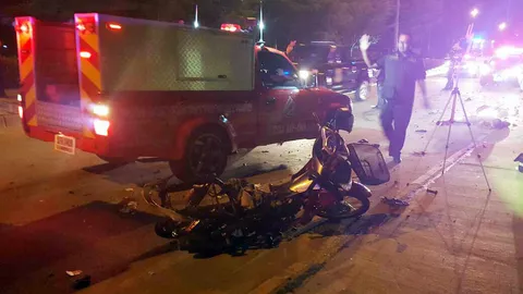 โจ๋ขี่จยย.กลับจากเที่ยวลอยกระทง ระเบิดตูมร่างฉีก ดับ1 สาหัส1