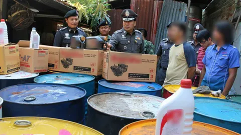 ส่งขายนอก จับแก๊งปลอม น้ำมันเครื่อง