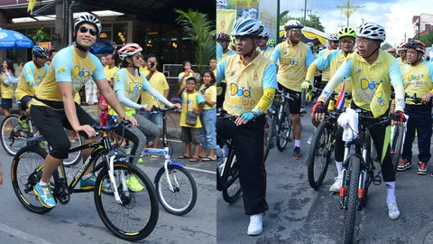 ผวจ.นำชาวเมืองคอน ปั่นเพื่อพ่อ - เจมส์ เรืองศักดิ์ ควงว่าที่ภรรยาร่วม