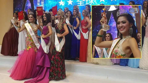 แจ่มจรัสจริง ข้าวโอ๊ต คว้ารองอันดับ 2 มิสออลเนชั่น ที่จีน  