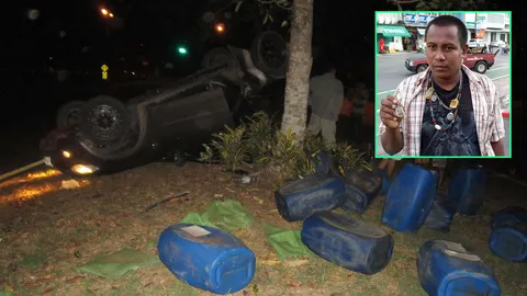 หนุ่มพังงาโดนรถชนตีลังกา รอดตายเชื่อปาฏิหาริย์หลวงพ่อทวด